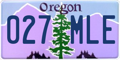 OR license plate 027MLE