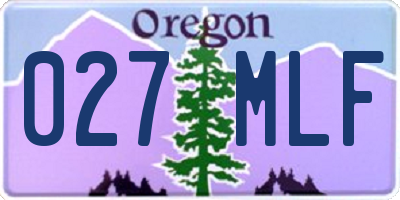 OR license plate 027MLF