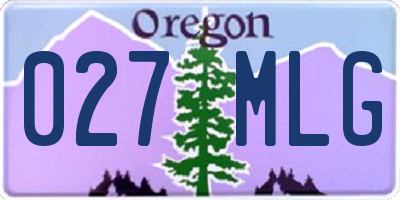 OR license plate 027MLG