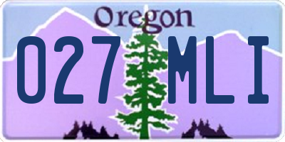 OR license plate 027MLI