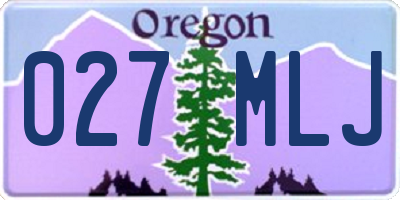 OR license plate 027MLJ