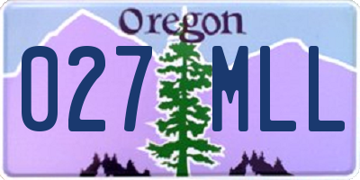 OR license plate 027MLL