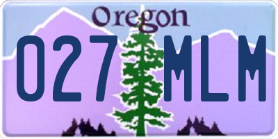 OR license plate 027MLM