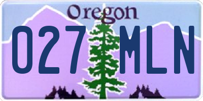 OR license plate 027MLN