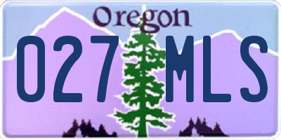 OR license plate 027MLS