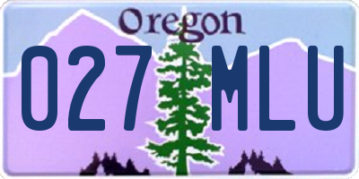 OR license plate 027MLU