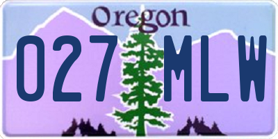 OR license plate 027MLW
