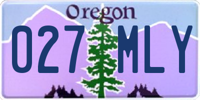 OR license plate 027MLY