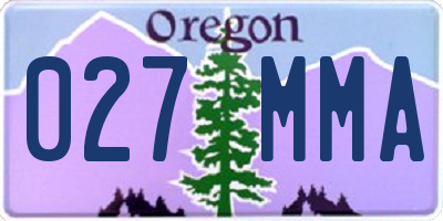 OR license plate 027MMA