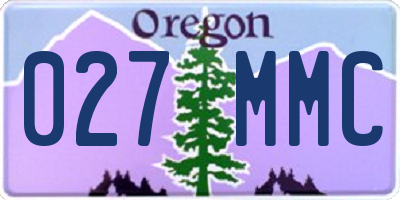OR license plate 027MMC