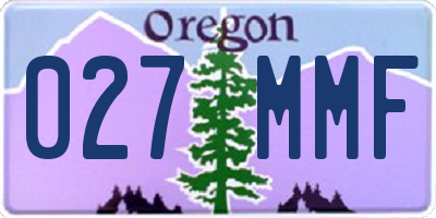 OR license plate 027MMF