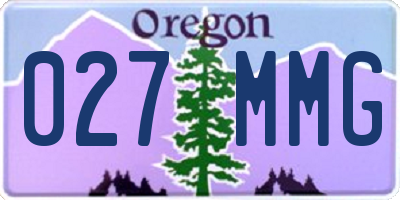 OR license plate 027MMG