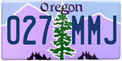OR license plate 027MMJ