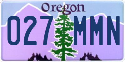 OR license plate 027MMN