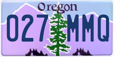 OR license plate 027MMQ