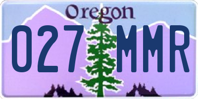 OR license plate 027MMR