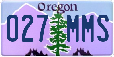 OR license plate 027MMS