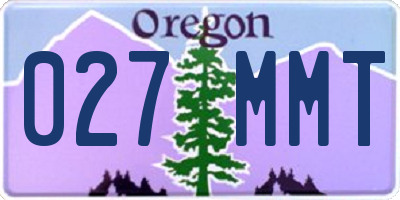 OR license plate 027MMT