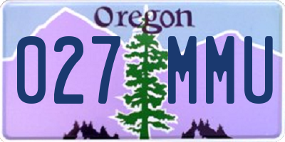 OR license plate 027MMU