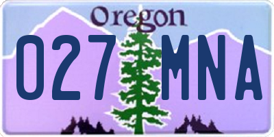 OR license plate 027MNA