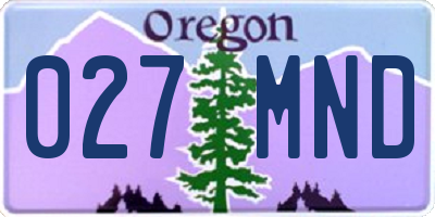OR license plate 027MND