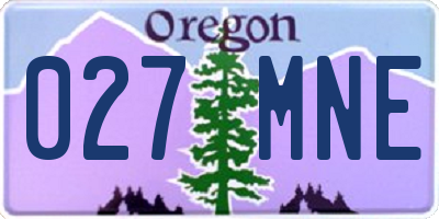 OR license plate 027MNE