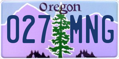 OR license plate 027MNG