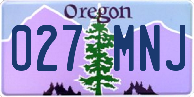 OR license plate 027MNJ