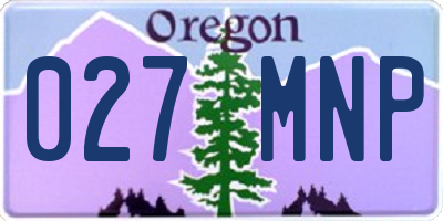 OR license plate 027MNP
