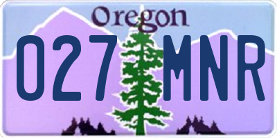 OR license plate 027MNR
