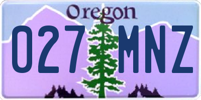 OR license plate 027MNZ