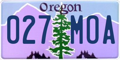 OR license plate 027MOA