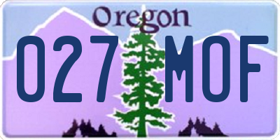 OR license plate 027MOF