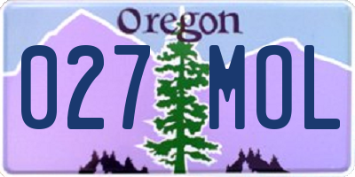 OR license plate 027MOL