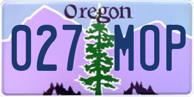 OR license plate 027MOP