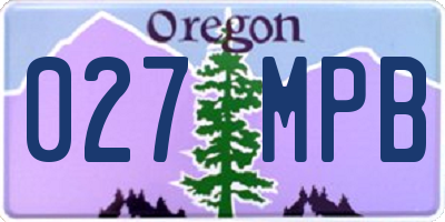 OR license plate 027MPB