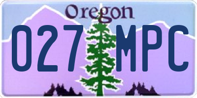 OR license plate 027MPC
