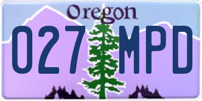 OR license plate 027MPD