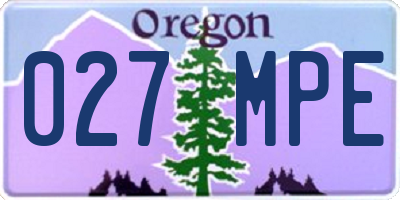 OR license plate 027MPE