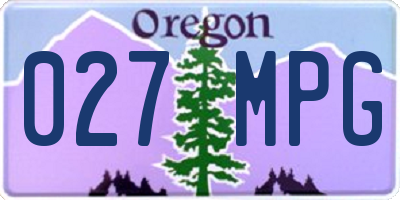 OR license plate 027MPG