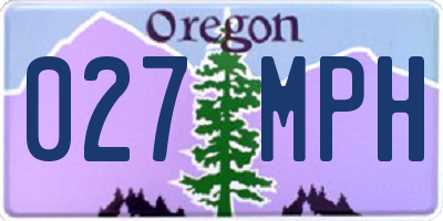 OR license plate 027MPH