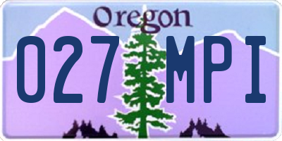 OR license plate 027MPI