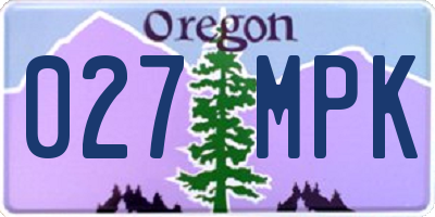 OR license plate 027MPK