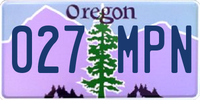OR license plate 027MPN