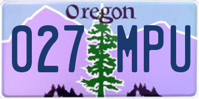 OR license plate 027MPU