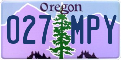 OR license plate 027MPY
