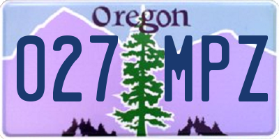 OR license plate 027MPZ