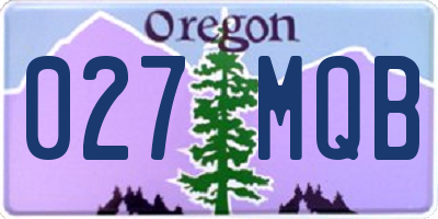 OR license plate 027MQB