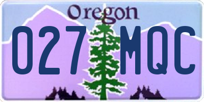 OR license plate 027MQC