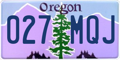 OR license plate 027MQJ